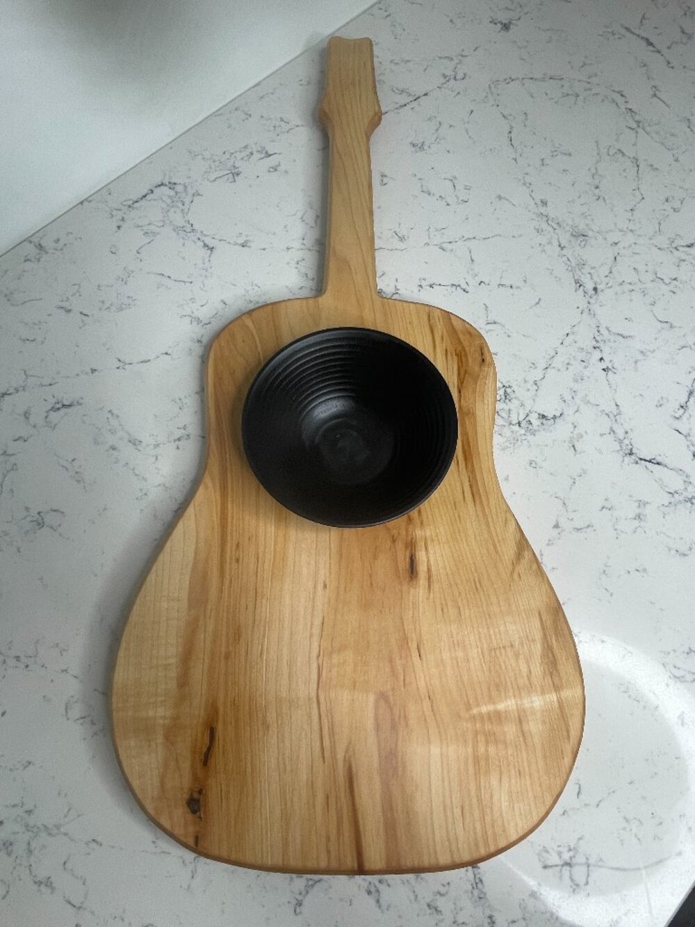 Acoustic Guitar Charcuterie Board w/ Dipping Bowl
